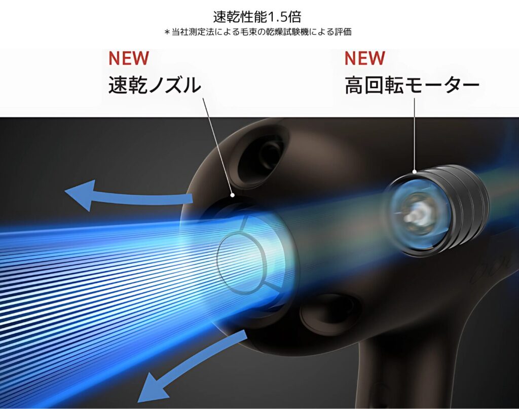 nanocareドライヤー速乾ノズル分解図