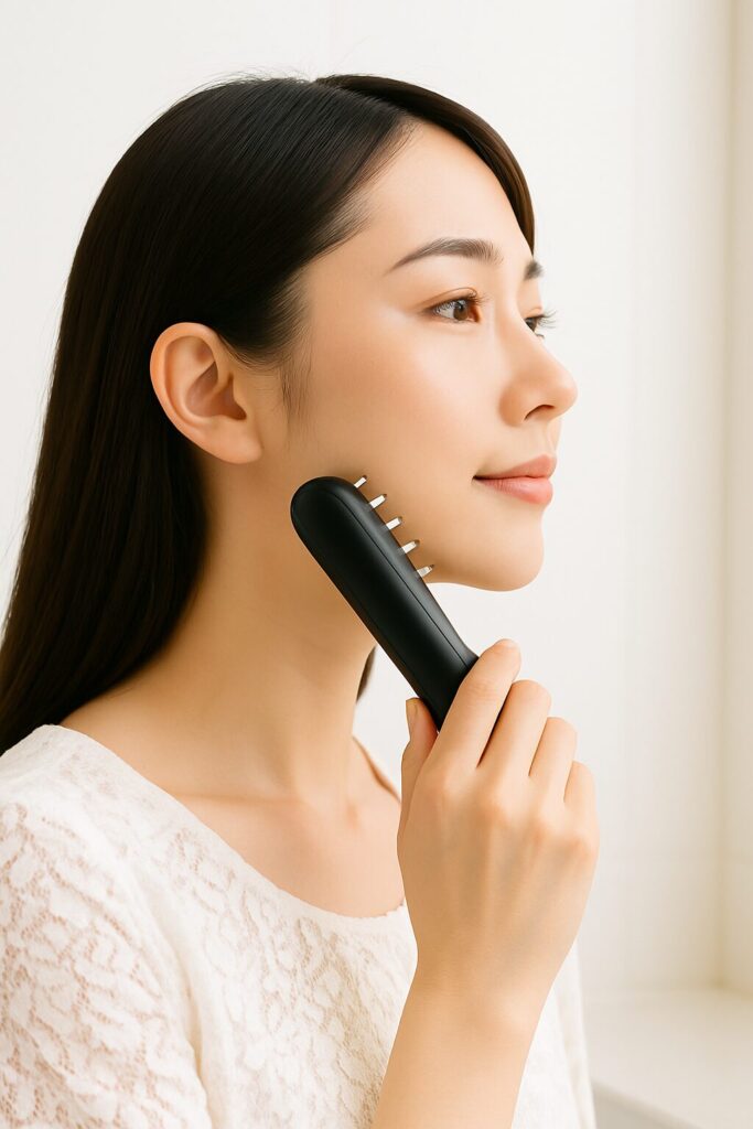 EMSリフトブラシを使用している女性-2