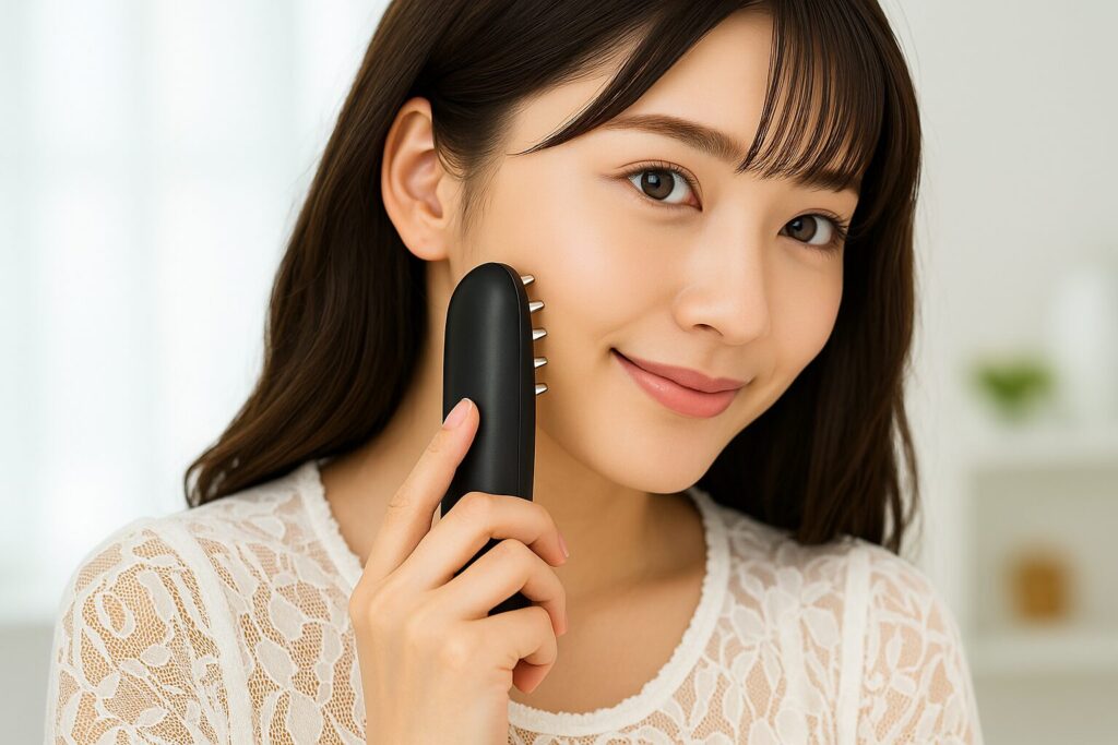 EMSリフトブラシを使用している女性-4